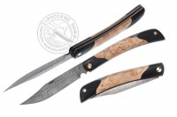 Нож складной Филейный-С (дамасская сталь) , карельская береза