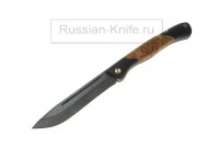 - Нож складной Лесничий, граб+карельская береза (дамасская сталь)