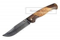 Нож складной Варяг-2  (дамасская сталь), береста