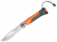 - Нож "OPINEL" №8, Outdoor knife 8VRI #001577, двухцветный пластик, свисток